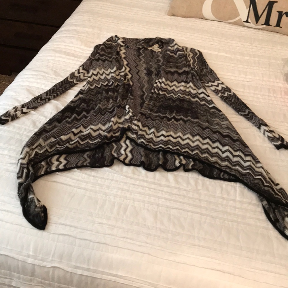 Arden B Black & White Duster Sweater
